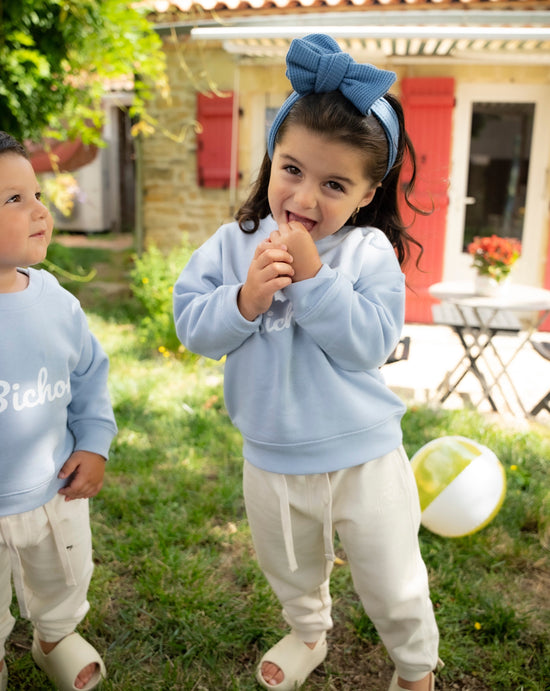 Le bandeau bleu ardoise à noeud des kids