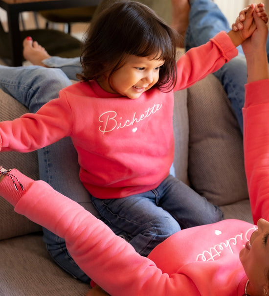 Le sweat Bichette fuschia des kids